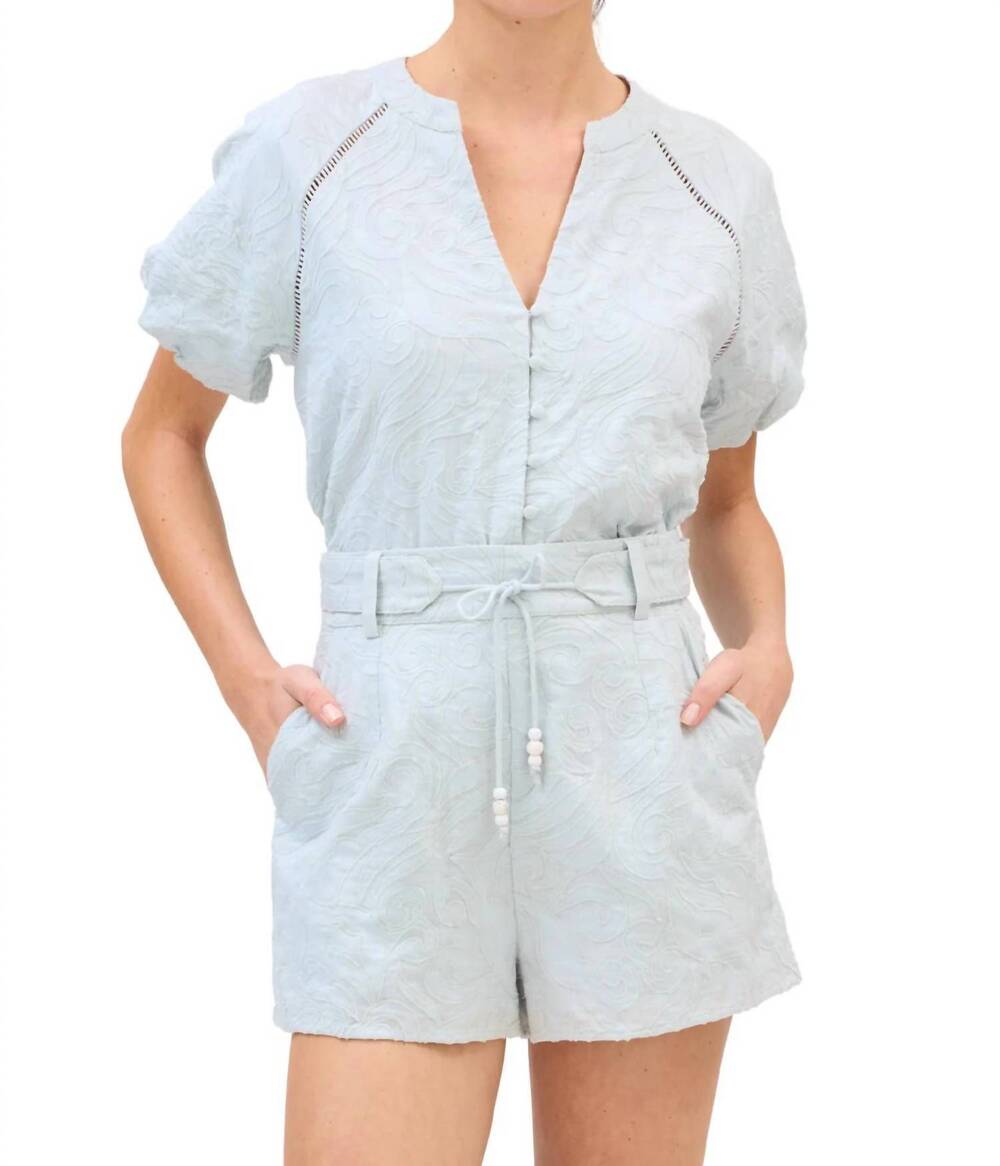 NEW ALLISON NEW YORK embroidered josephine top in powder blue